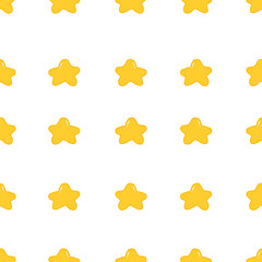 Obraz premium Cute hand drawn yellow stars seamless pattern on black background