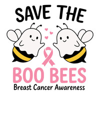 Obraz premium Save The Boo Bees Ghost Bee Costume, Breast Cancer Awareness Halloween Design