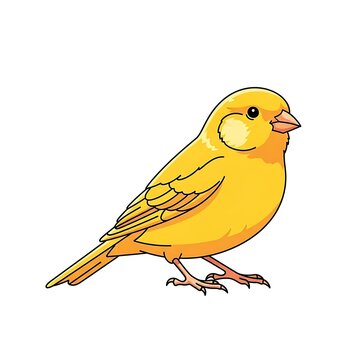 Bright yellow canary bird perched on a branch.