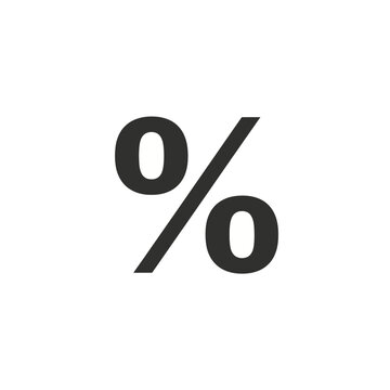 Percent sign symbol icon graphic.