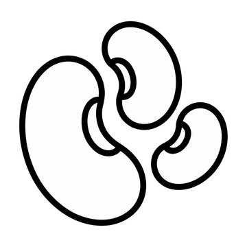 Minimalist vector icon of kidney beans for healthy diet and nutrition food branding