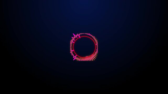Neon Circular Audio Waveform Visualizer Pink and Red Music Spectrum Pulse