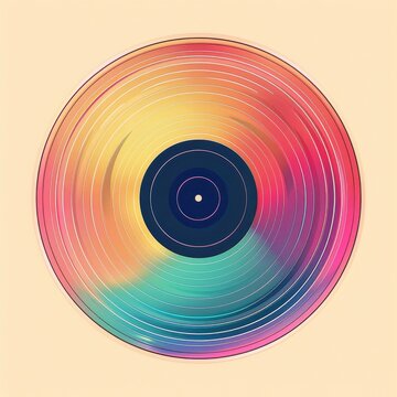 Floating Vinyl Record on Minimal Neutral Background