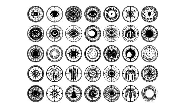 A premium vector collection displaying 30 unique doodle crowns arranged in circular clusters and artistic groupings on a solid white background. Features ornate queen tiaras, king crowns, luxury diade