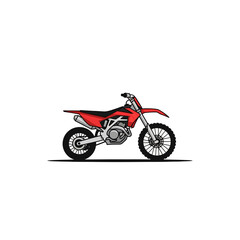 Obraz premium Red and black dirt bike motorcycle.
