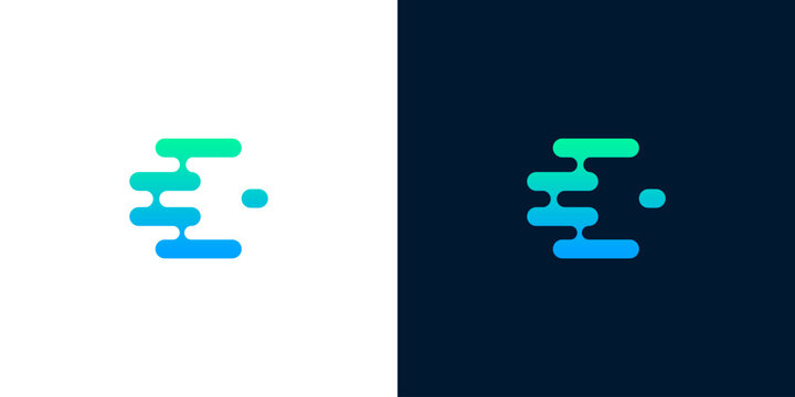 Modern Abstract Letter E Logo Design with Dynamic Gradient Colors for Technology and Innovation