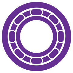 Naklejka premium Purple circle icon with white outline and rounded rectangle elements isolated on transparent background