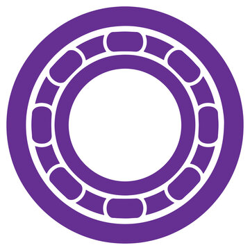 Purple circle icon with white outline and rounded rectangle elements isolated on transparent background