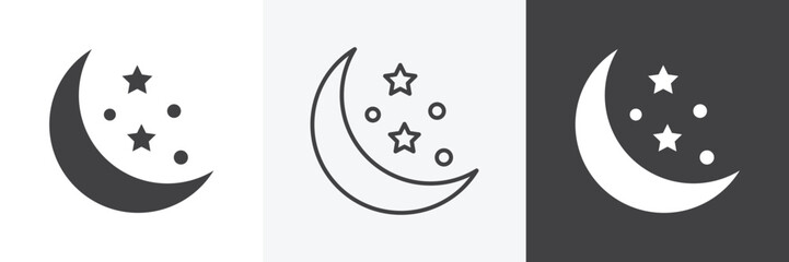 Moon icon set for web © safe