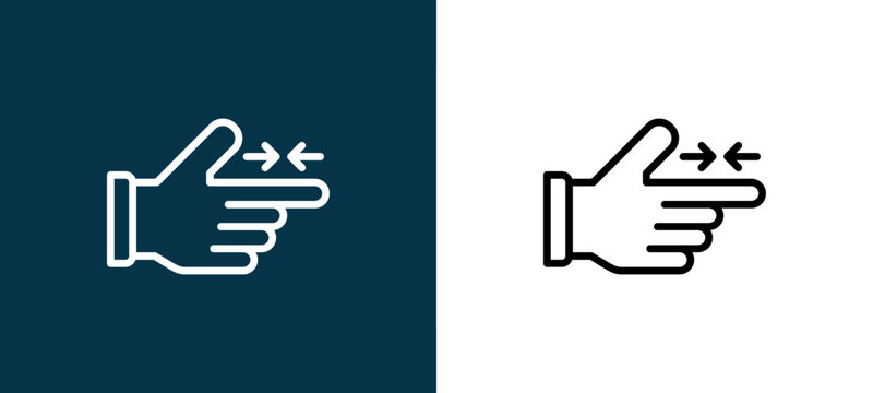 Two-tone line icon pair in black and white, editable stroke vector illustration for web, mobile apps, UI design, branding, and print from Hand Sign