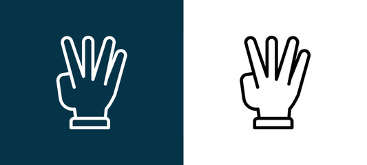 Obraz premium Two-tone line icon pair in black and white, editable stroke vector illustration for web, mobile apps, UI design, branding, and print from Hand Sign