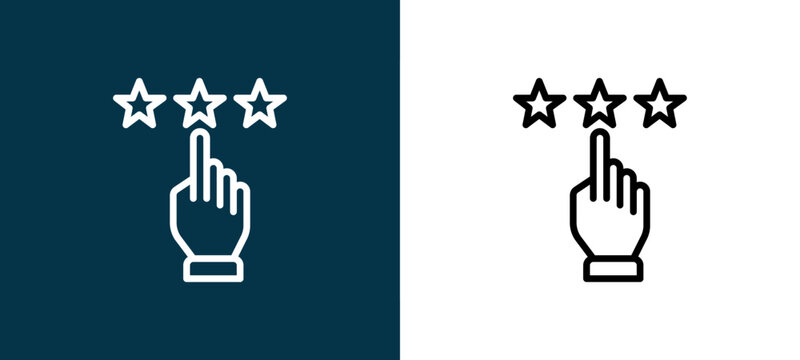 Two-tone line icon pair in black and white, editable stroke vector illustration for web, mobile apps, UI design, branding, and print from Hand Sign