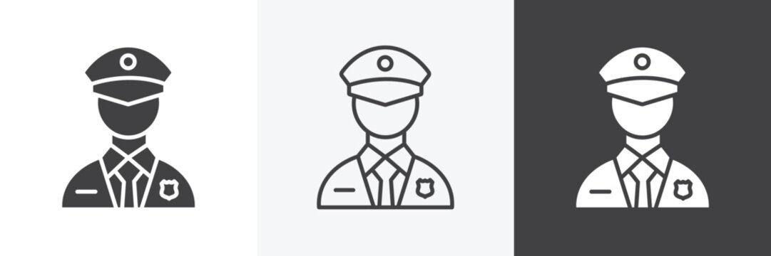 Police icon set for web