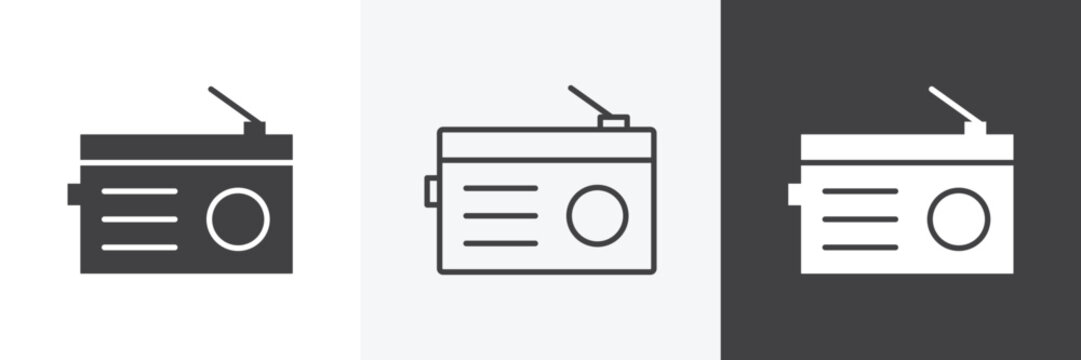 Radio icon set for web