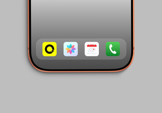 Modern Smartphone Mockup with Home Screen App Icons