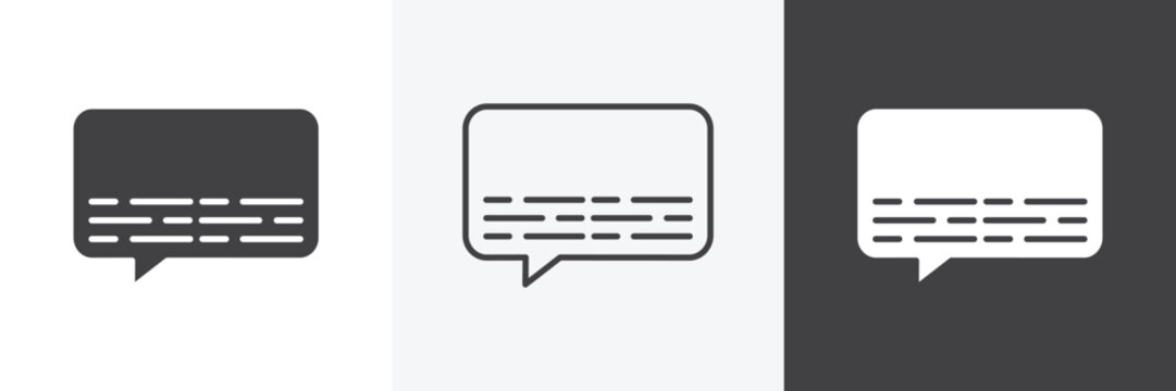 Subtitles icon set for web