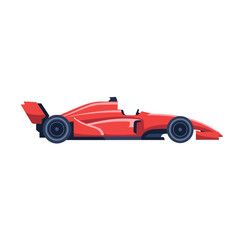 Naklejka premium Red Racing Car Side View.