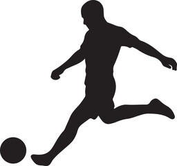 Obraz premium Soccer player silhouette against a white background dynamic sports illustration