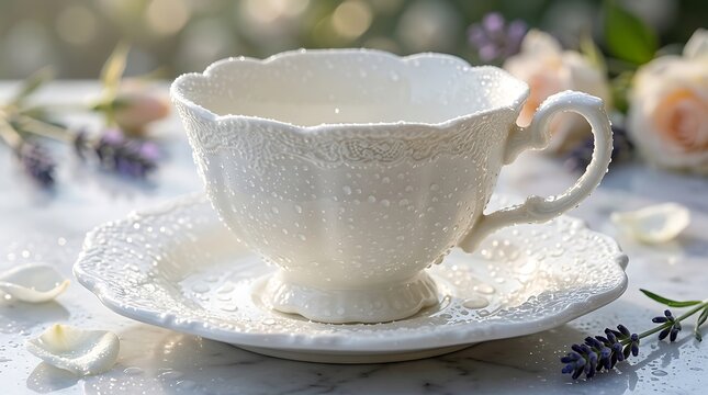 cup of tea with cookies
