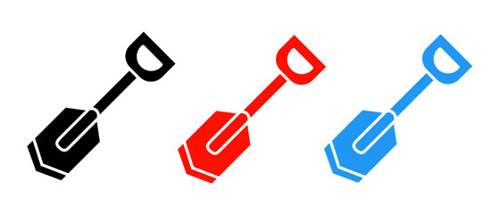 Obraz premium Shovel icon illustration set with colorful. Stock vector.