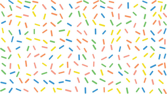 Colorful confetti sprinkle pattern on white background festive celebration design element