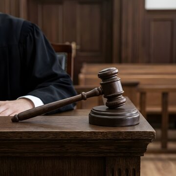 법원 판사 변호사와 판사봉을 내려치고잇다to strike down a court judge's lawyer and a judge's pole