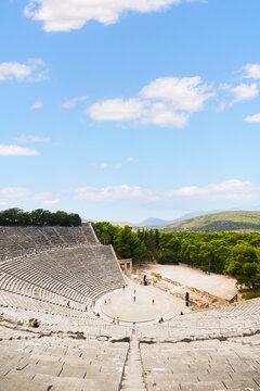 Ancient Greek theater of Epidaurus presenting historical architecture