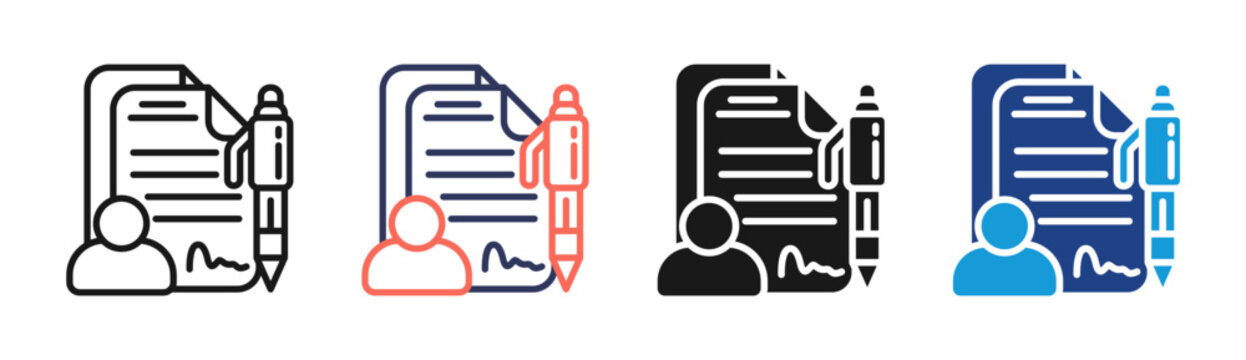 File Signature icon set multiple style collection