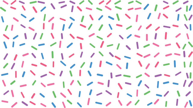 Colorful sprinkle pattern abstract background with scattered dash elements in pastel tones