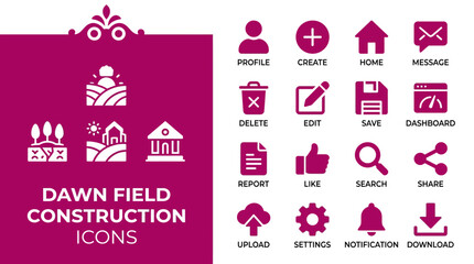 Fototapeta premium Farm Icons & User Interface Elements