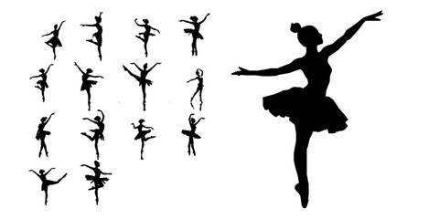 Ballerina on her Tiptoes Silhouette © 99___Designer