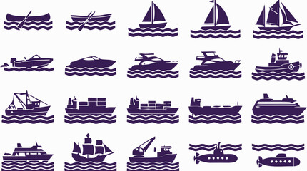 Various naval vessels sail across the ocean on a sunny day © John