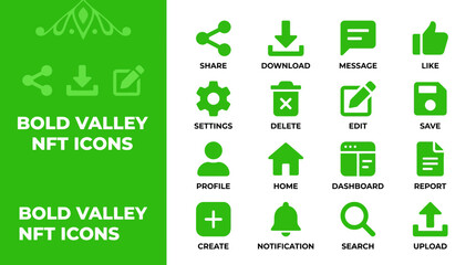 Fototapeta premium NFT Icons Collection Green Bold Valley