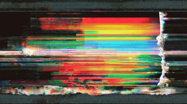 Abstract Digital Glitch Spectrum With Vibrant Signal Distortion