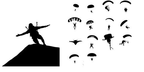 Parachutist In Freefall Silhouette © 99___Designer