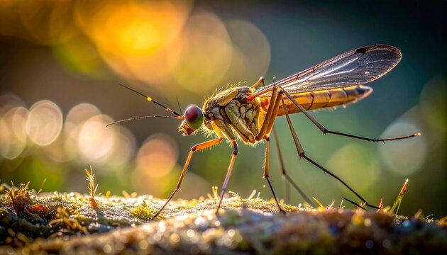 Macro insect on textured surface