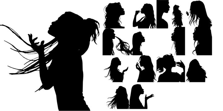 Woman Blowing a Kiss Silhouette