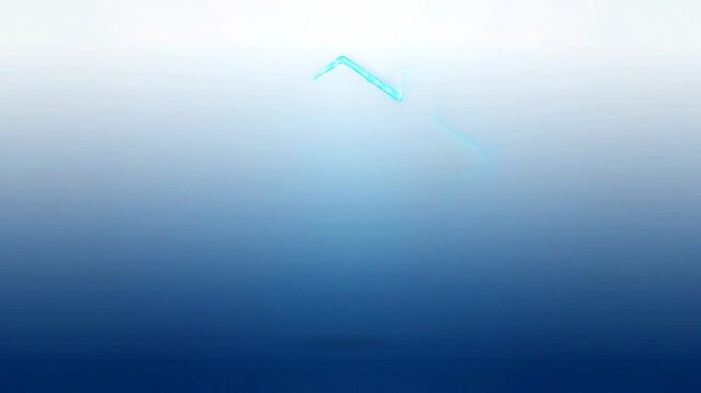 Animated sequence of glowing blue house outline transforming into a shield shape, then solidifying back into a house icon against a gradient blue background