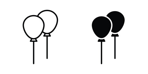 Balloons icon Silhouette and outline vectors © basit