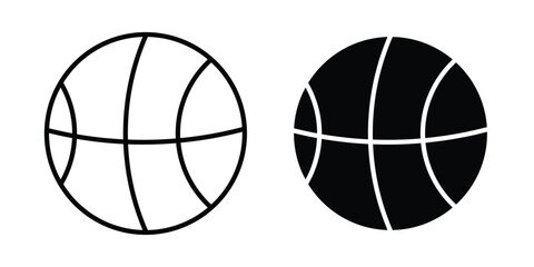 Fototapeta premium Basketball icon Silhouette and outline vectors