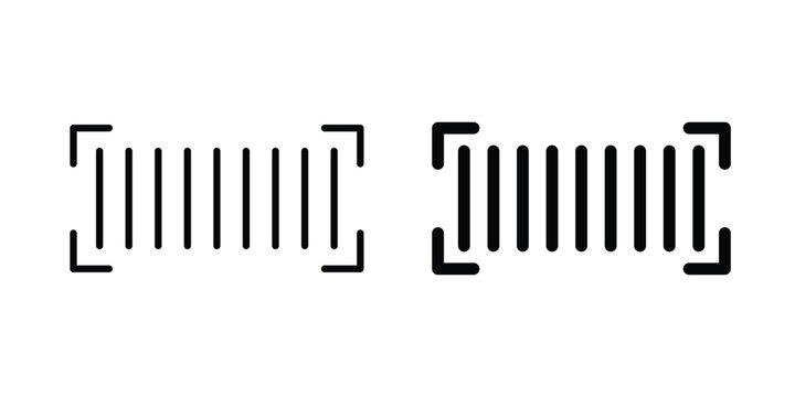 Barcode read icon Silhouette and outline vectors