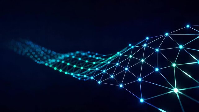 Abstract Data Flow Across Connected Network Structure, Big Data Analytics, Digital Technology, Information Infrastructure, Video