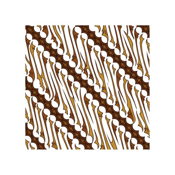 Traditional Indonesian Batik Fabric Pattern with Diagonal Lines.