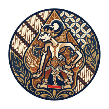 Traditional Indonesian Wayang Kulit Shadow Puppet Art.