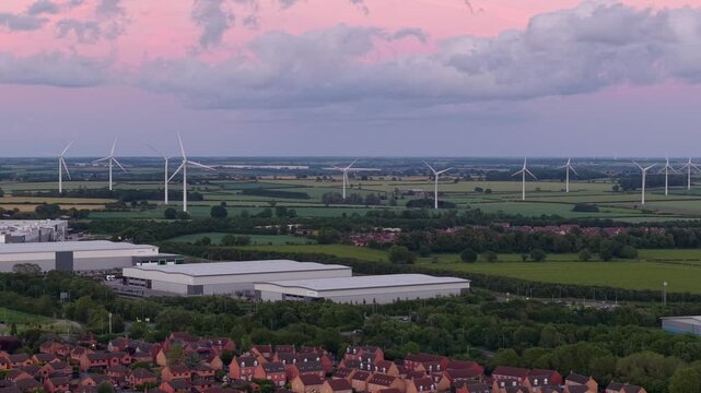 The onshore wind farm, identified as the Burton Larimer facility located in Kettering, UK.