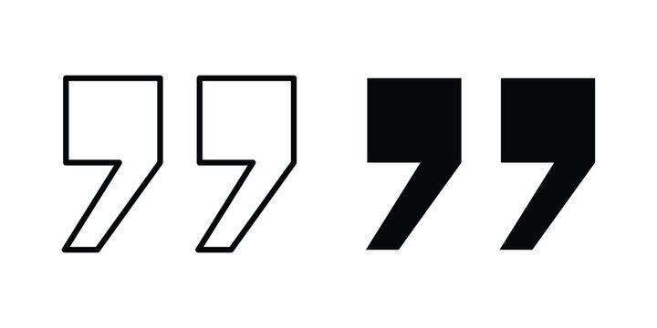 Quote right icon Silhouette and outline vectors