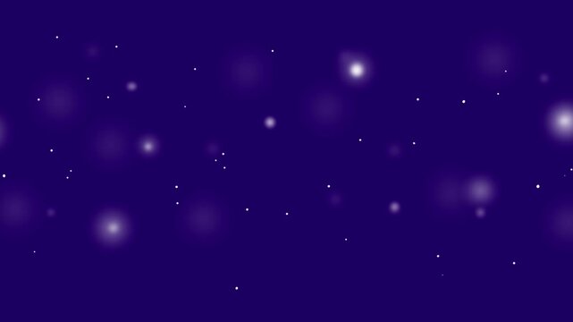 夜空や宇宙・ディープブルーの背景を左から右へ流れる白い光とパーティクル動画