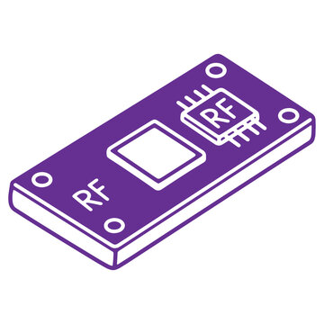Rf module icon purple electronic component illustration isolated on transparent background