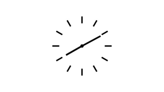 Wall digital Clock icon on transparent background, Animated 24 hours timer clock. 4k footage.