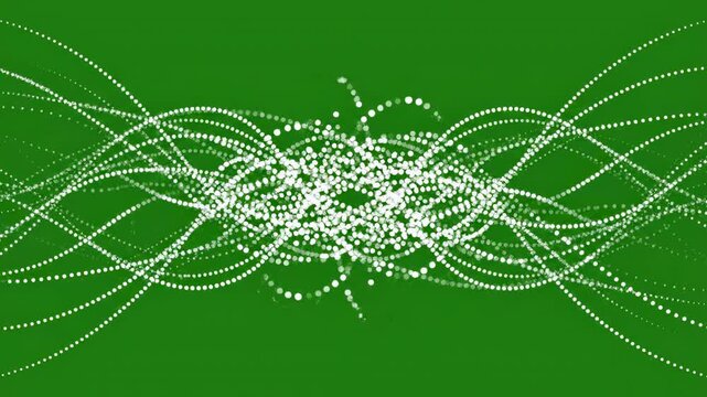 Abstract white lines forming wave patterns on green background with subtle motion